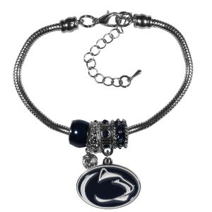 bracelet with charms, beads, and Penn State Athletic Logo